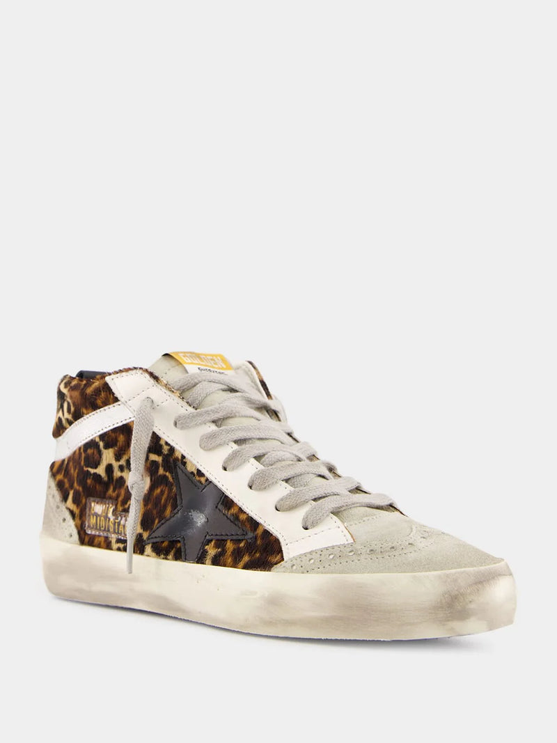 GOLDEN GOOSE MID STAR IN LEOPARD PRINT