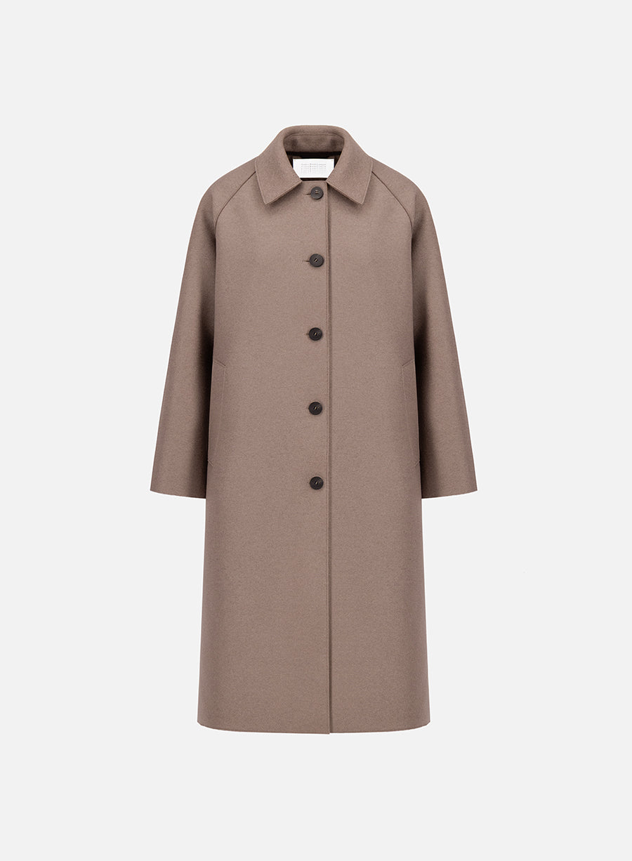 HARRIS WHARF LONDON BALMACAAN PRESSED WOOL COAT