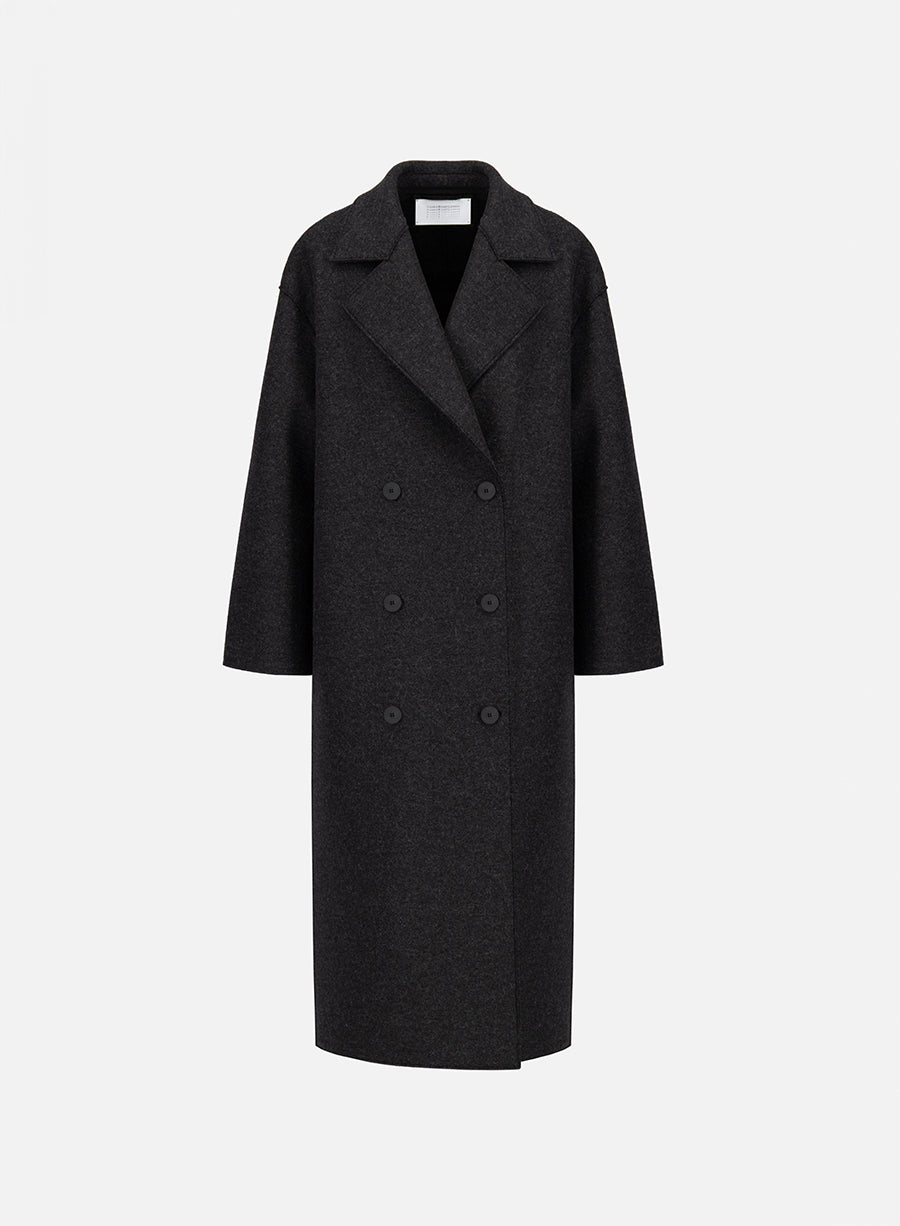 HARRIS WHARF LONDON GRANDAD DOUBLE-BREASTED COAT