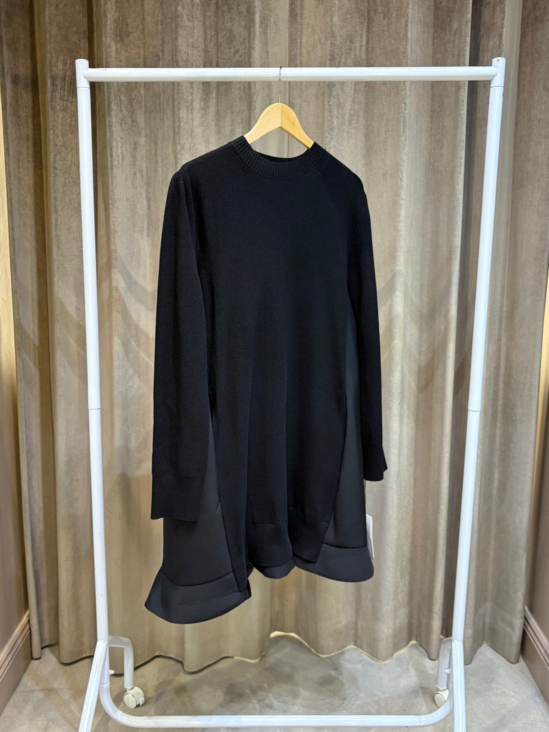 SACAI SUITING MIX KNIT DRESS - BLACK