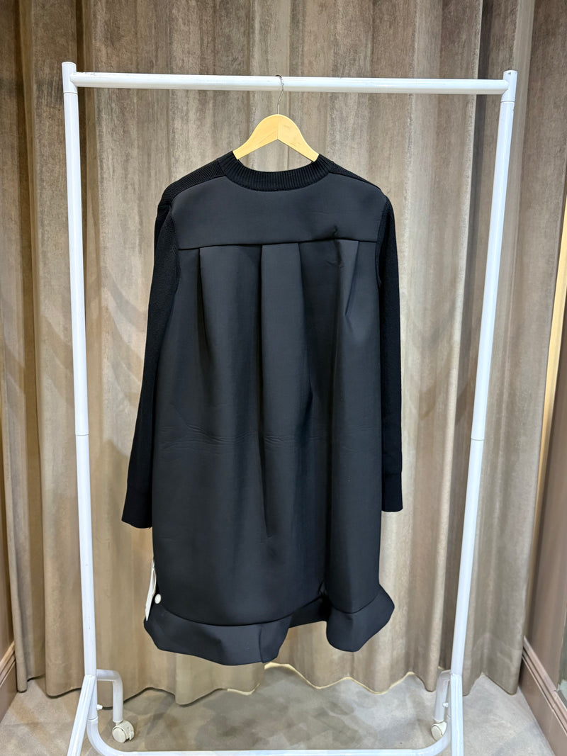 SACAI SUITING MIX KNIT DRESS - BLACK