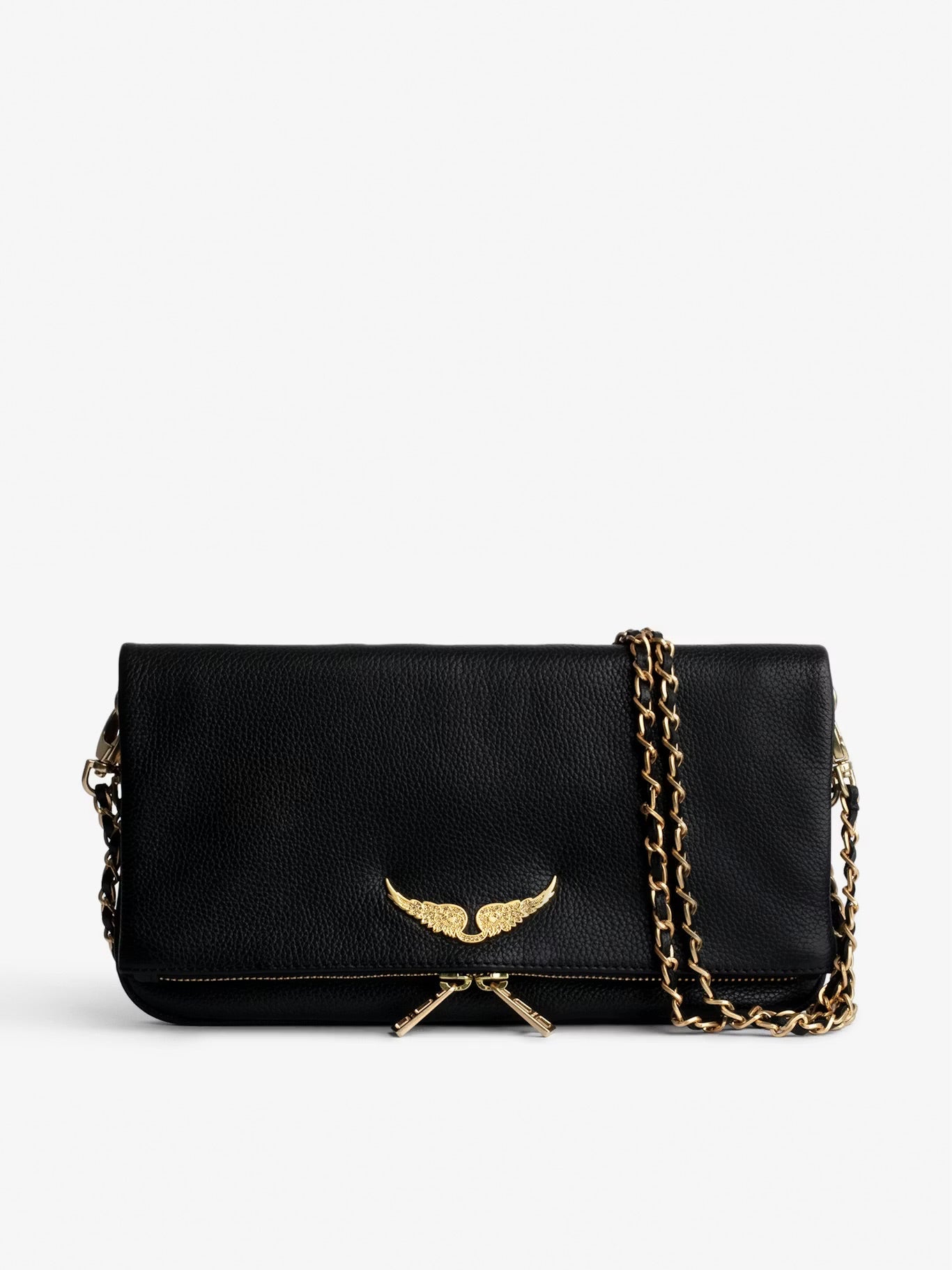ZADIG & VOLTAIRE BLACK LEATHER ROCK POUCH BAG
