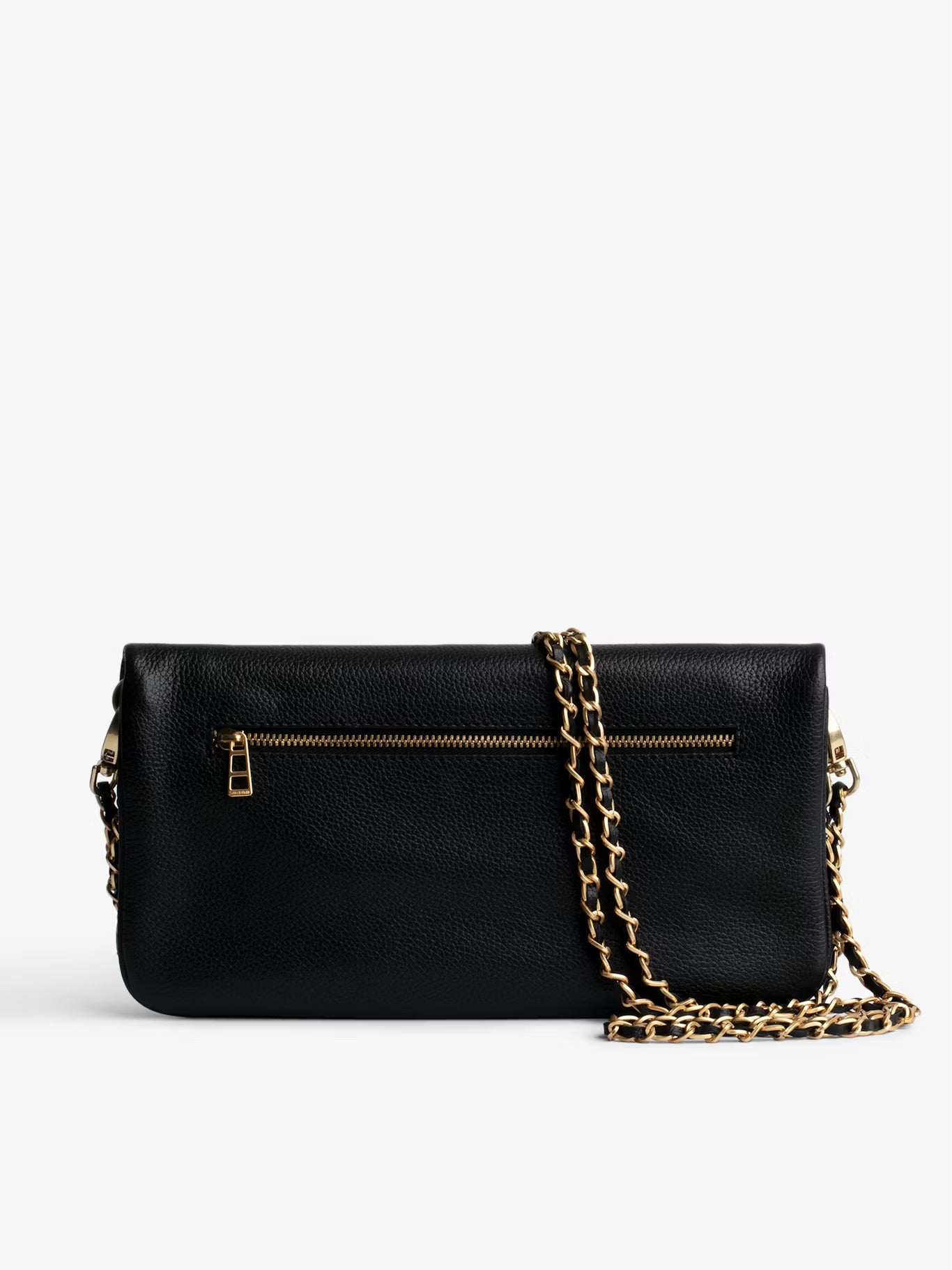ZADIG & VOLTAIRE BLACK LEATHER ROCK POUCH BAG