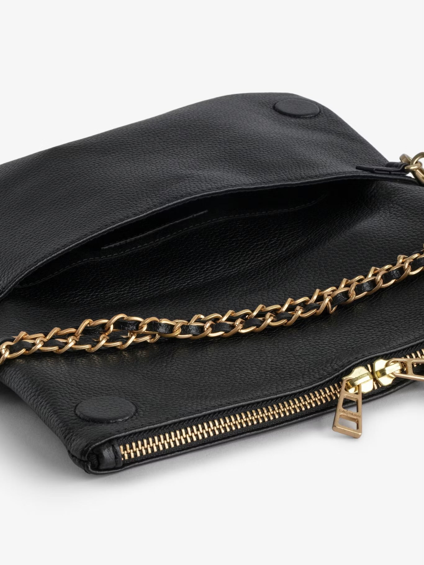 ZADIG & VOLTAIRE BLACK LEATHER ROCK POUCH BAG