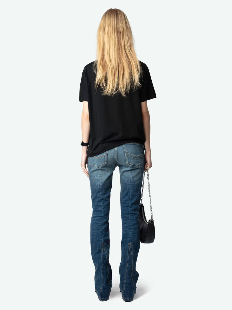ZADIG & VOLTAIRE TOMMER HC FALLEN ANGEL STRASS T-SHIRT