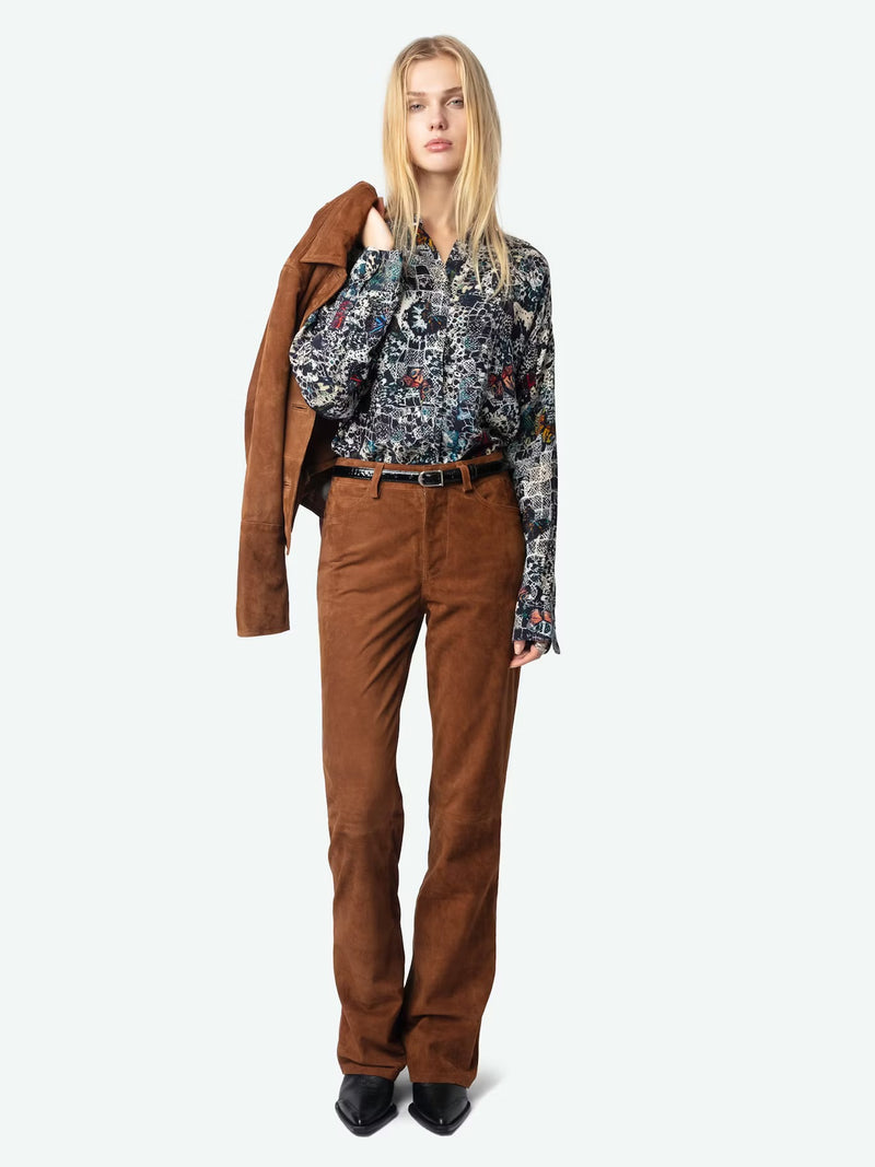 ZADIG & VOLTAIRE TRUETT SOFT BUTTERFLIES BLOUSE