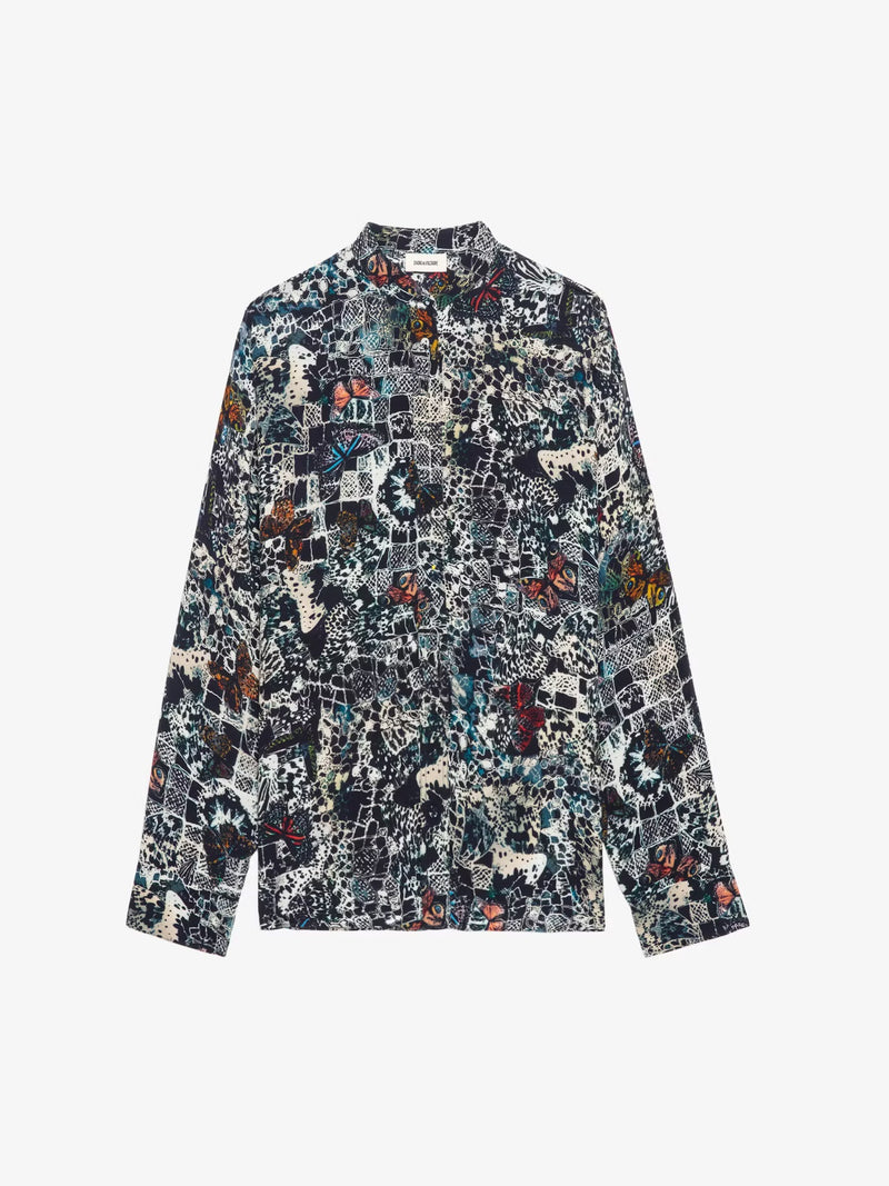 ZADIG & VOLTAIRE TRUETT SOFT BUTTERFLIES BLOUSE