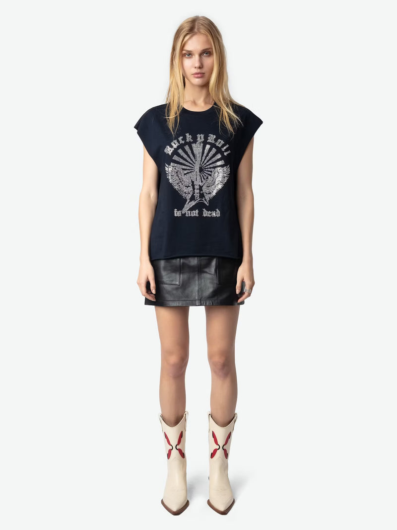 ZADIG & VOLTAIRE CLOE HC GUITAR WINGS STRASS T-SHIRT