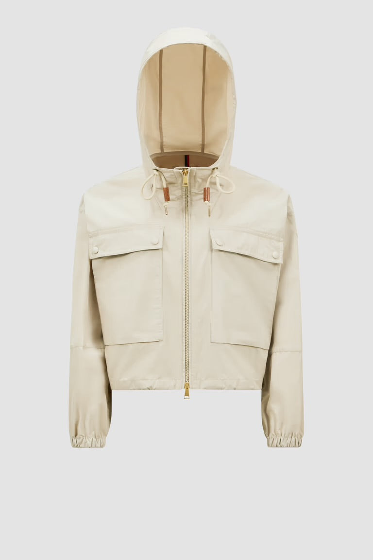 MONCLER LIGHT BEIGE SAUVAN HOODED PARKA
