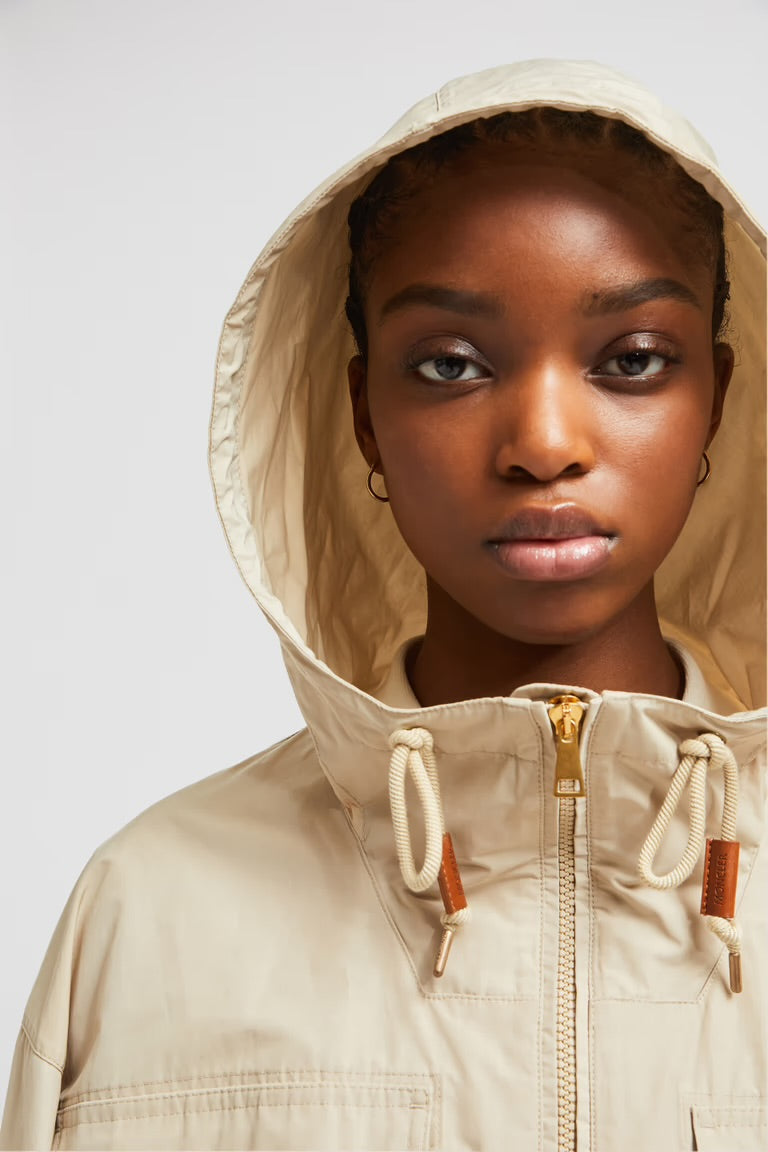 MONCLER LIGHT BEIGE SAUVAN HOODED PARKA