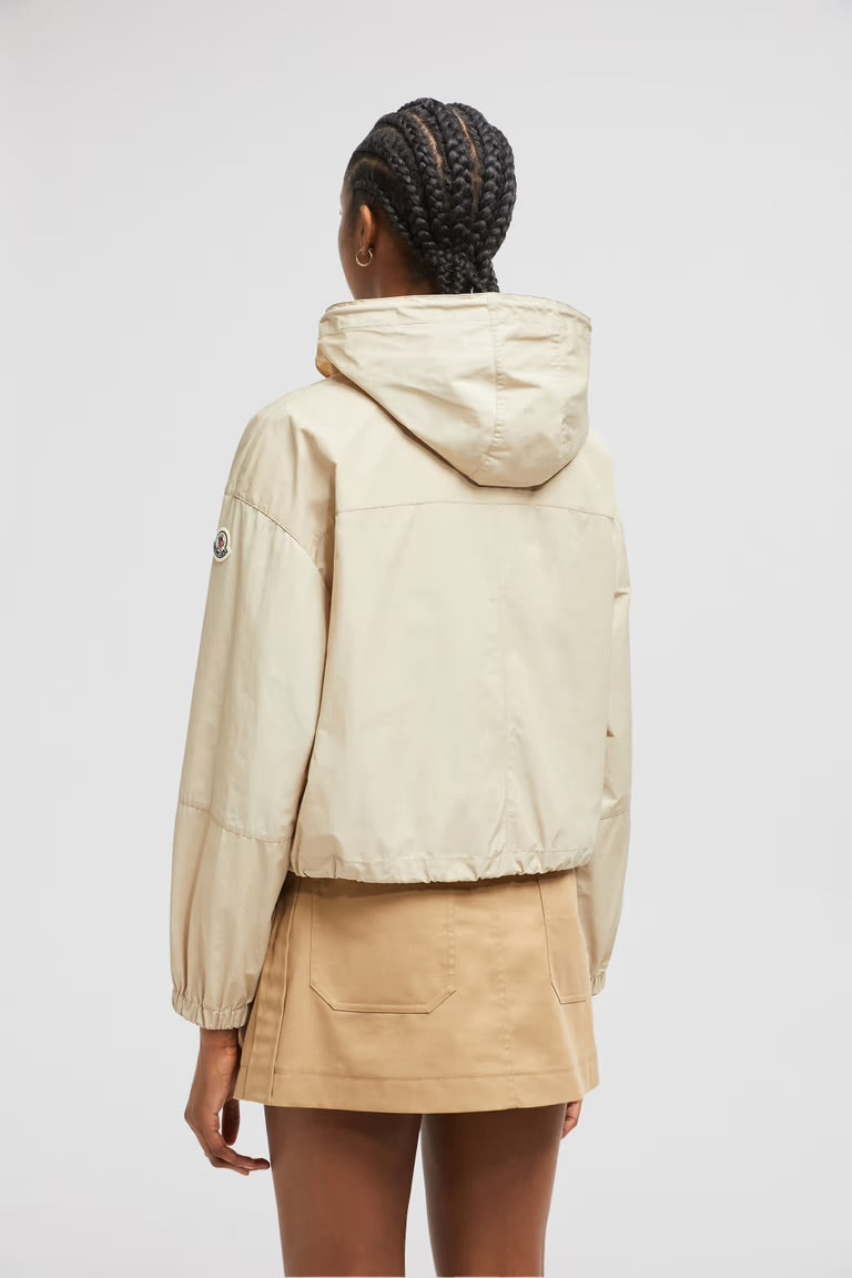 MONCLER LIGHT BEIGE SAUVAN HOODED PARKA