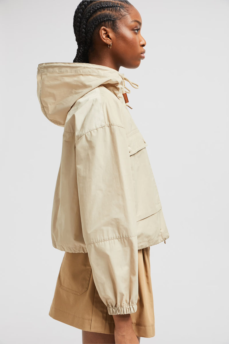 MONCLER LIGHT BEIGE SAUVAN HOODED PARKA