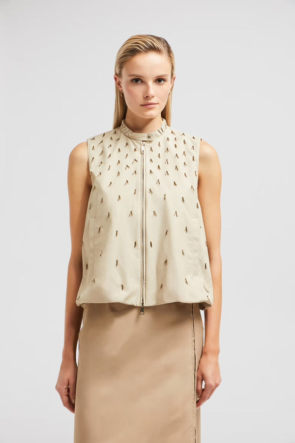 MONCLER LIGHT BEIGE GRUILLY GILET