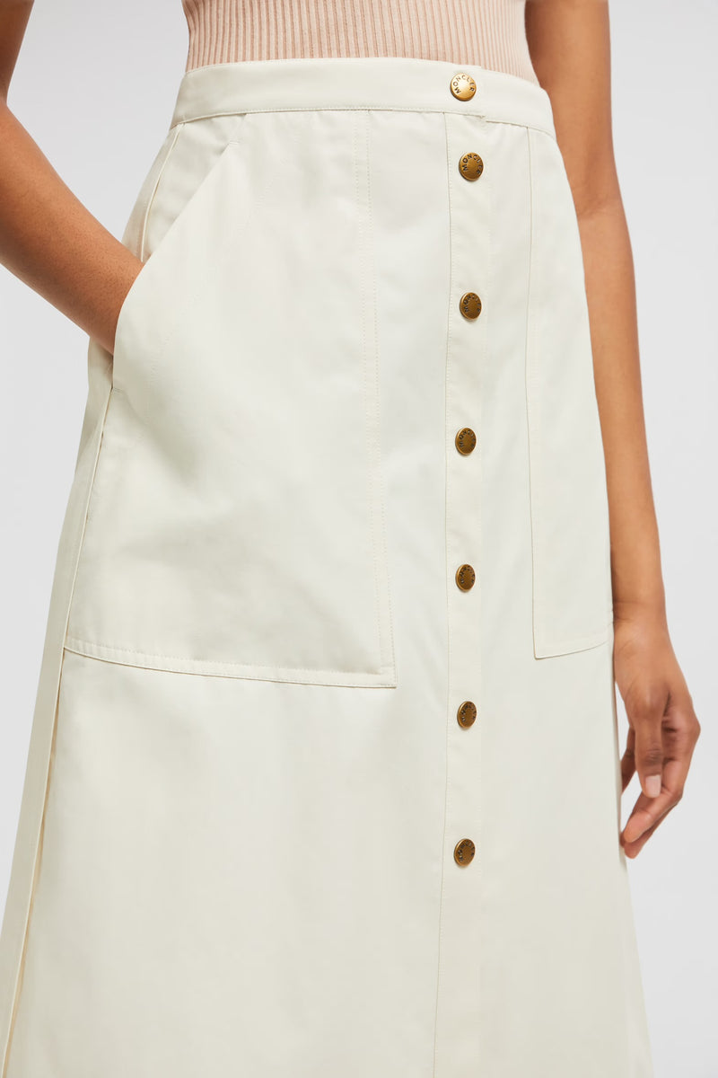 MONCLER WHITE BUTTON-UP SKIRT