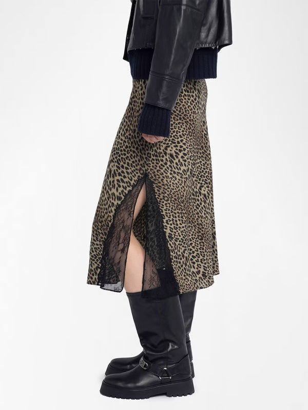 ZADIG & VOLTAIRE JAYLA LEO PRINT SKIRT