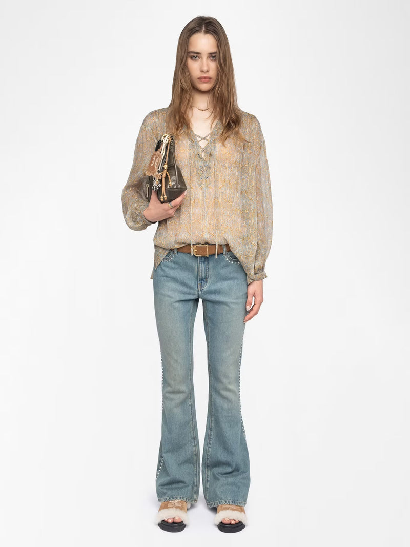 ZADIG & VOLTAIRE TAMELA MOUSSELINE PAISLEY BLOUSE
