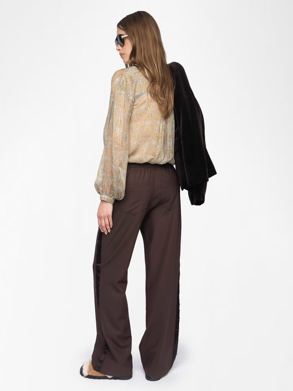ZADIG & VOLTAIRE POMA DARK CHOCOLATE JOGGING TROUSERS