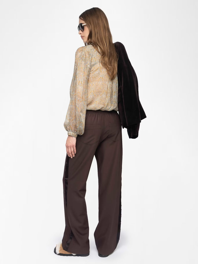 ZADIG & VOLTAIRE POMA DARK CHOCOLATE JOGGING TROUSERS