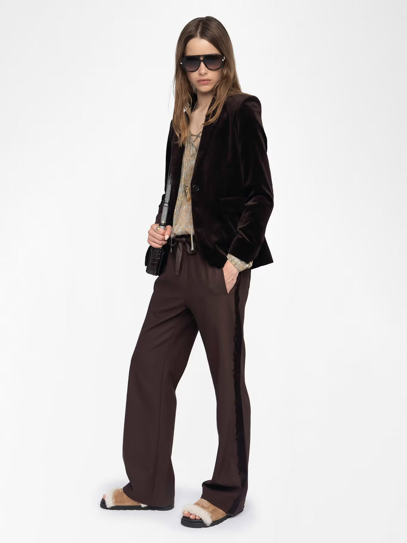 ZADIG & VOLTAIRE POMA DARK CHOCOLATE JOGGING TROUSERS