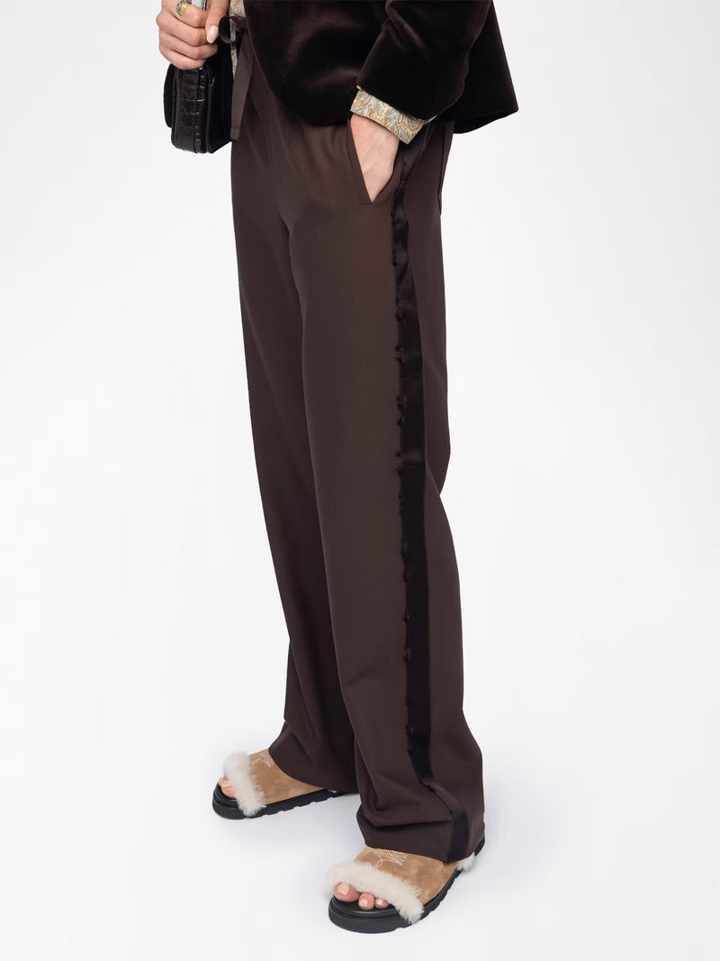 ZADIG & VOLTAIRE POMA DARK CHOCOLATE JOGGING TROUSERS