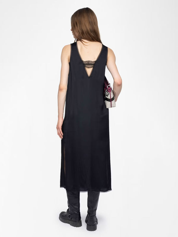 ZADIG & VOLTAIRE RENZO BLACK SATIN DRESS