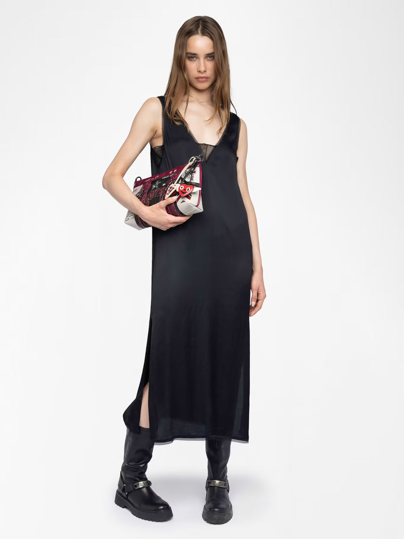 ZADIG & VOLTAIRE RENZO BLACK SATIN DRESS