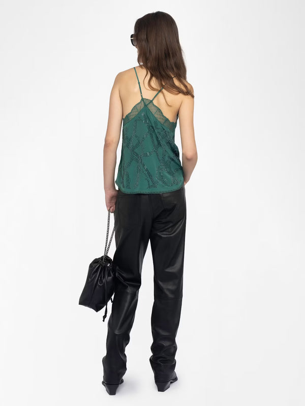 ZADIG & VOLTAIRE CHRISTY CAMI EMERALD