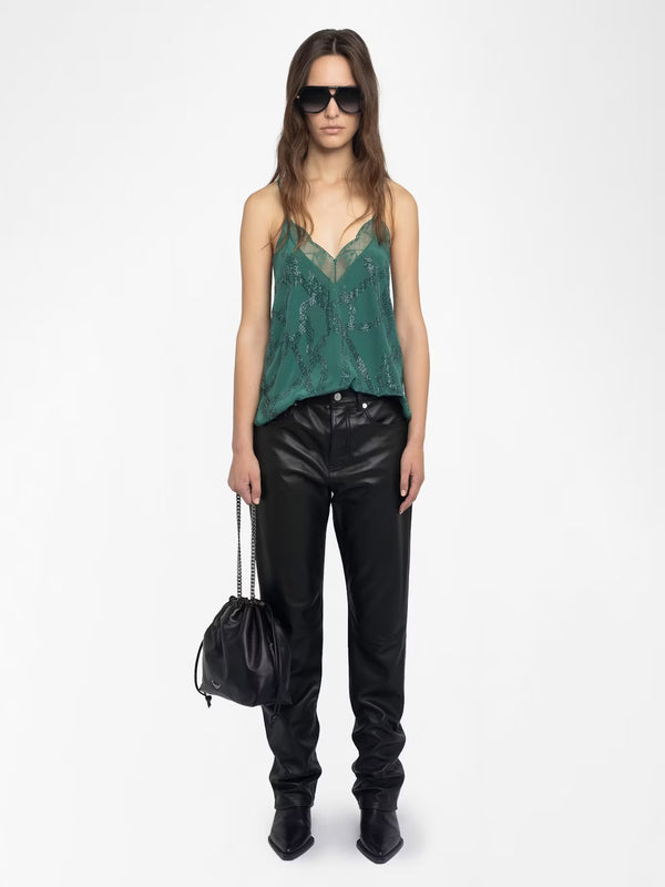ZADIG & VOLTAIRE CHRISTY CAMI EMERALD