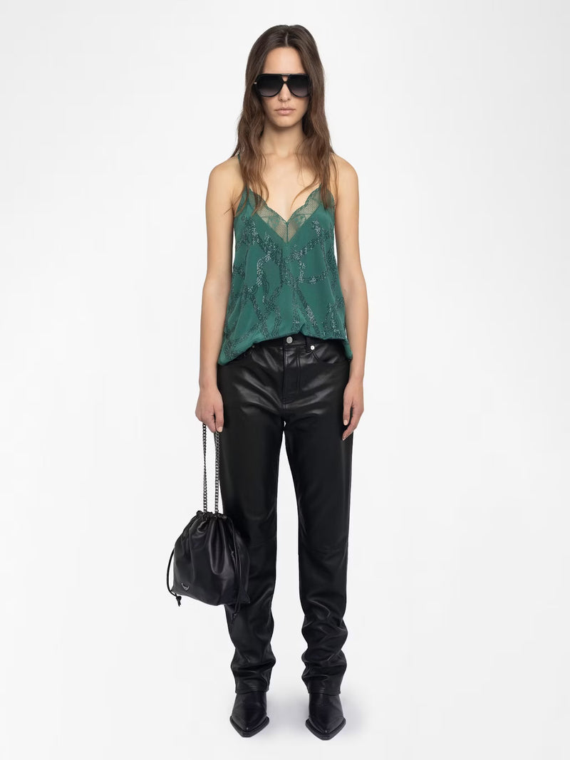 ZADIG & VOLTAIRE CHRISTY CAMI EMERALD