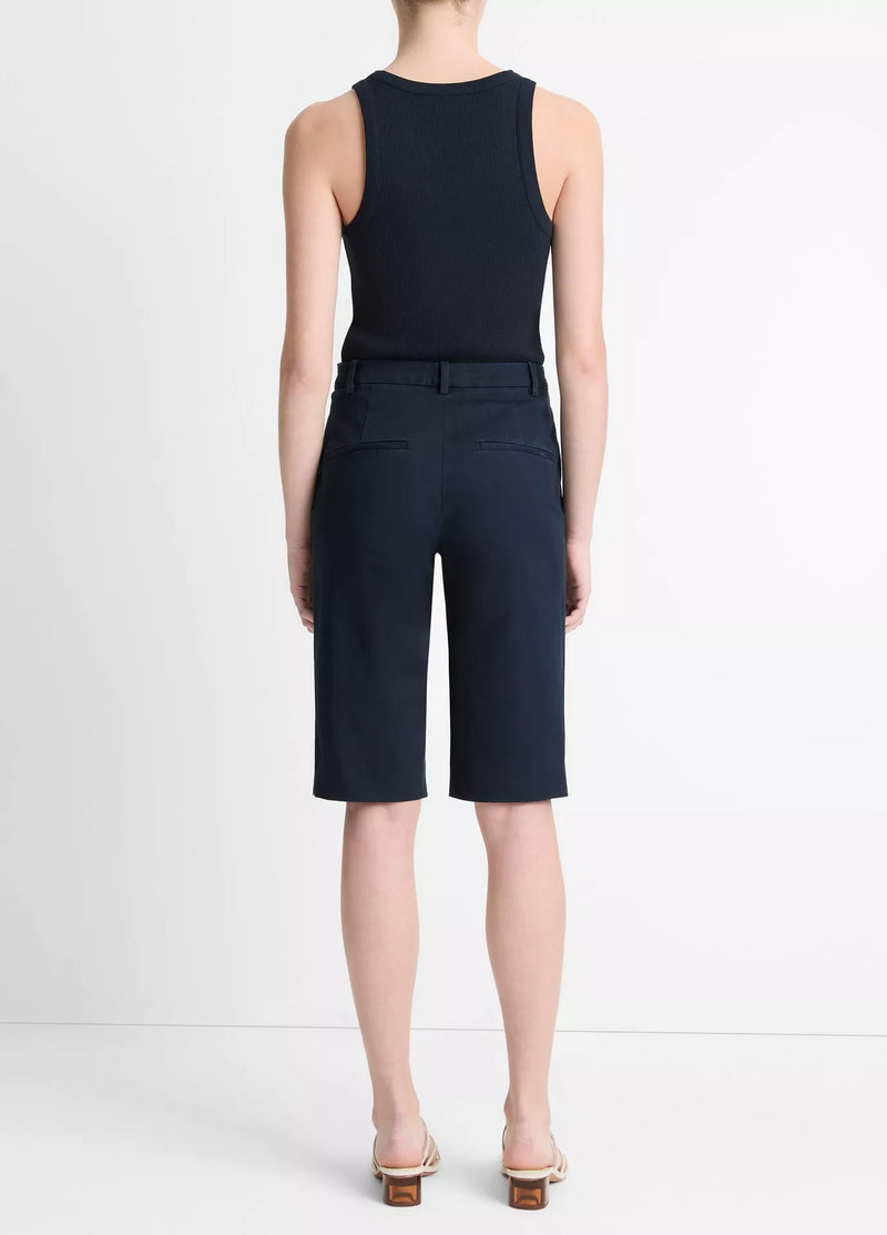 VINCE DARK NAVY MIDRISE CHINO SHORT