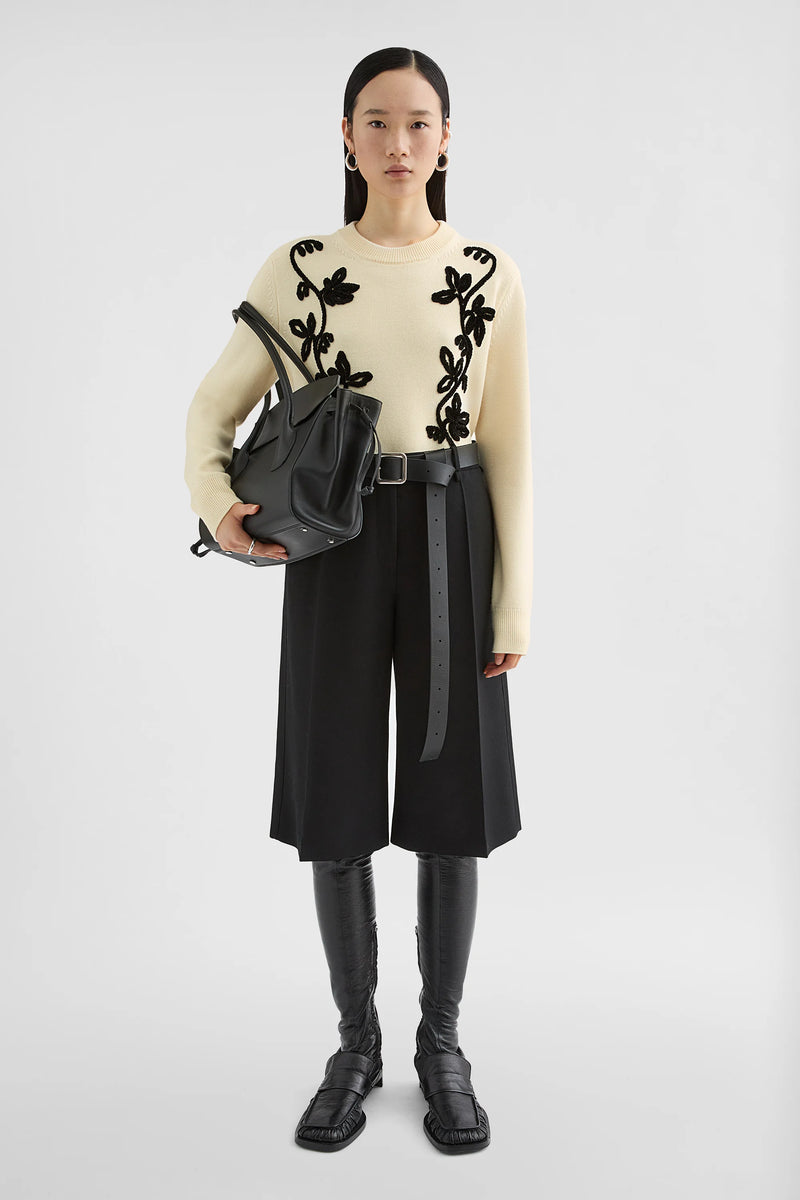 JIL SANDER WOOL EMBROIDERED SWEATER