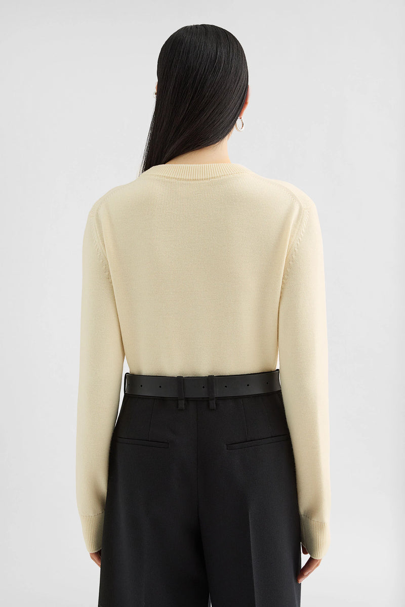 JIL SANDER WOOL EMBROIDERED SWEATER