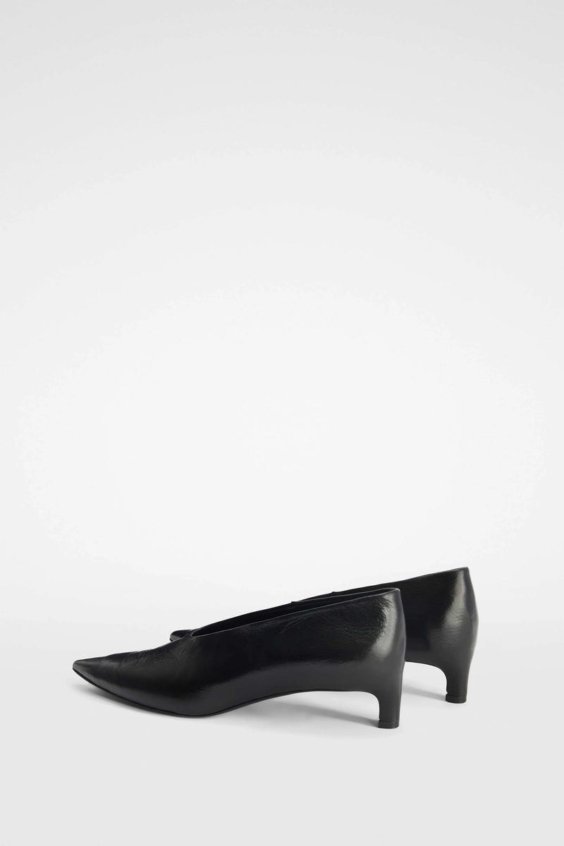 JIL SANDER BLACK LEATHER PUMPS