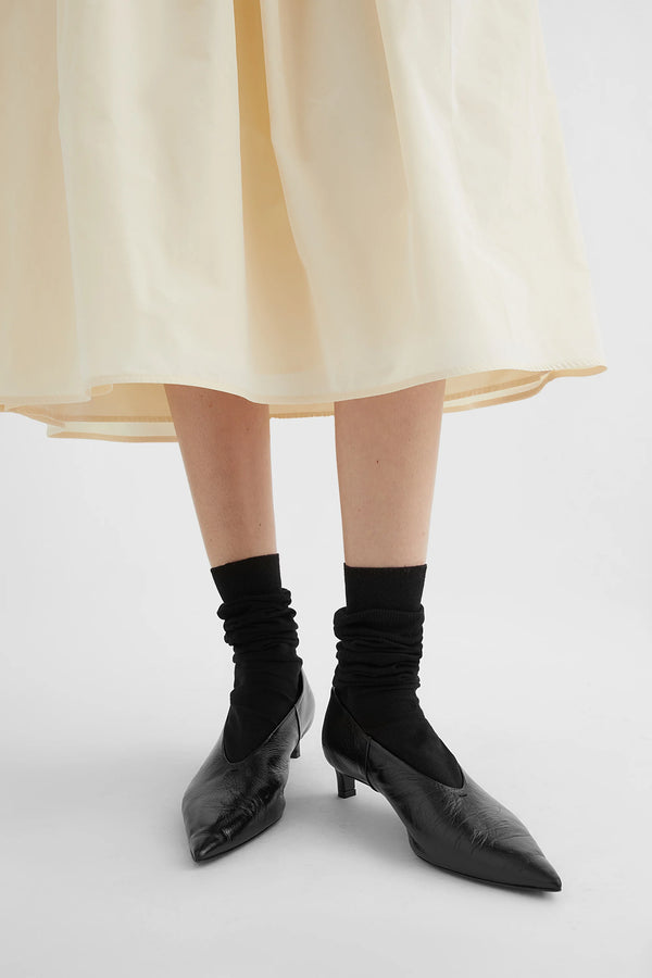 JIL SANDER BLACK LEATHER PUMPS