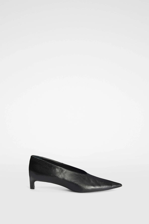 JIL SANDER BLACK LEATHER PUMPS