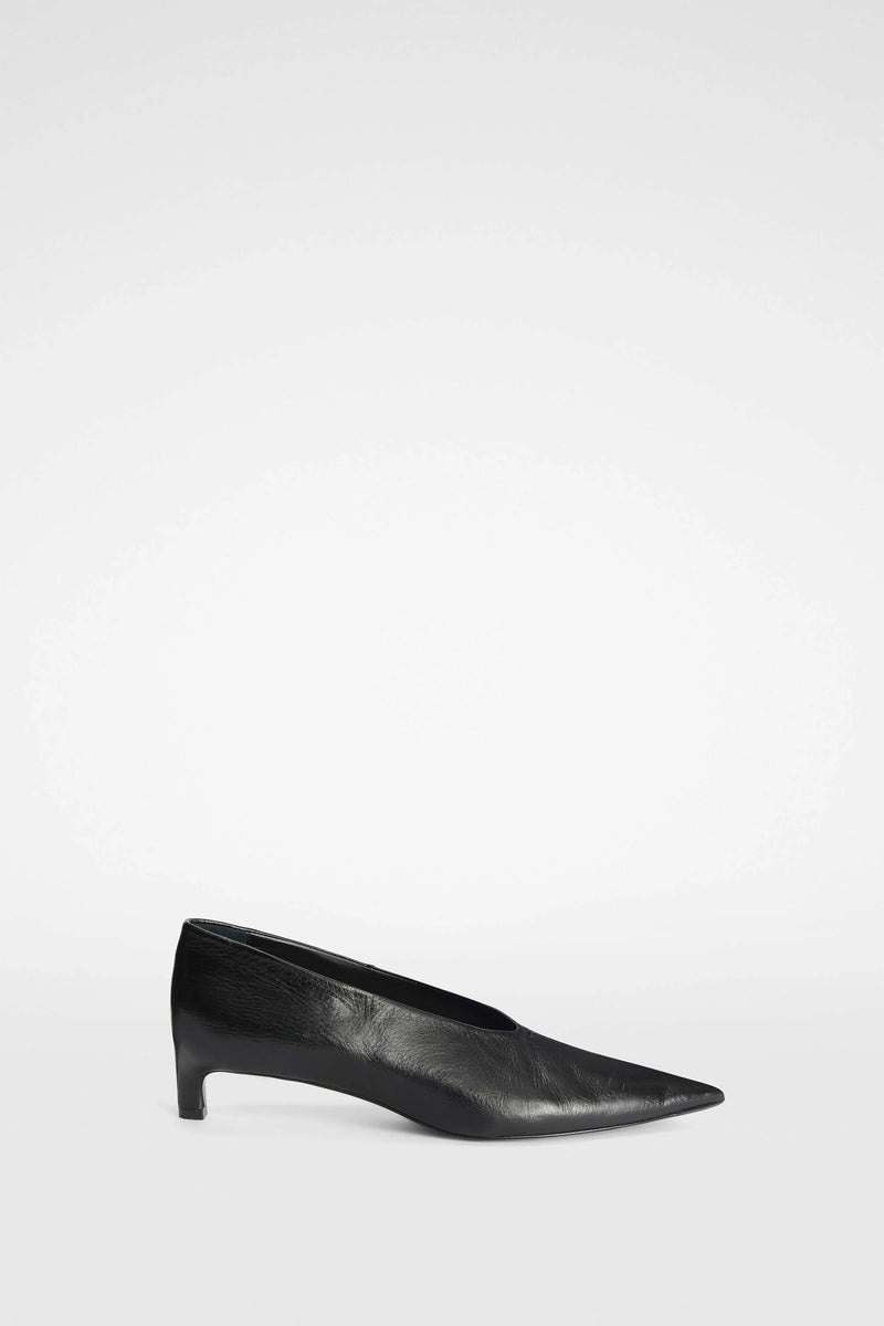 JIL SANDER BLACK LEATHER PUMPS