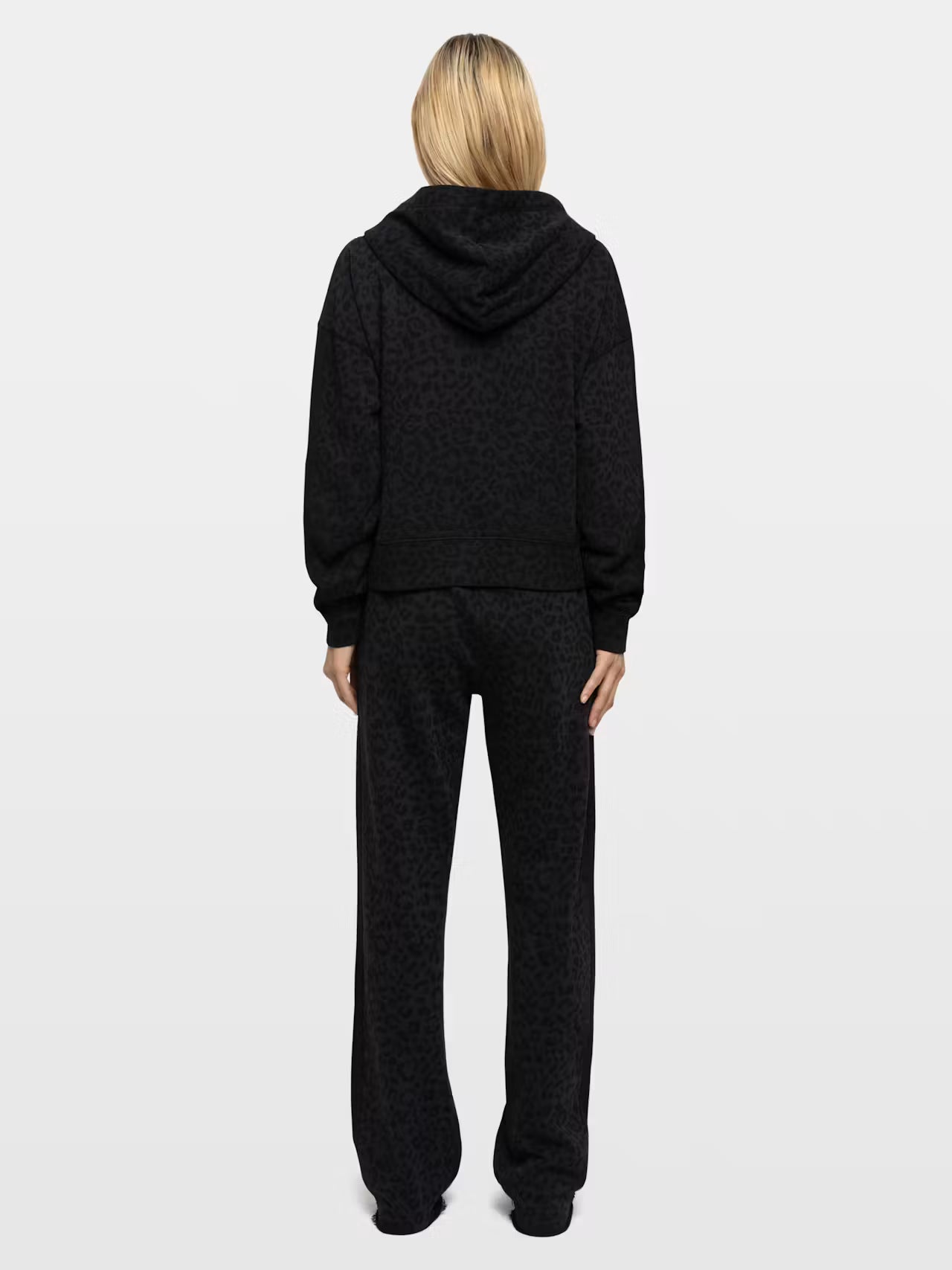 ZADIG & VOLTAIRE SWEE LEOPARD PRINT ZIP HOODIE