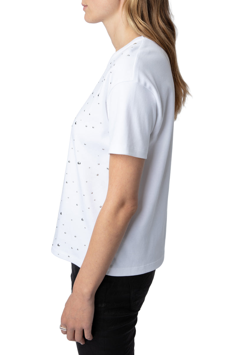 ZADIG & VOLTAIRE MARTA SILVER STUD TSHIRT