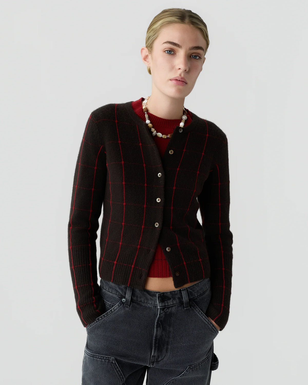 GUEST IN RESIDENCE JANE CHECK CARDIGAN