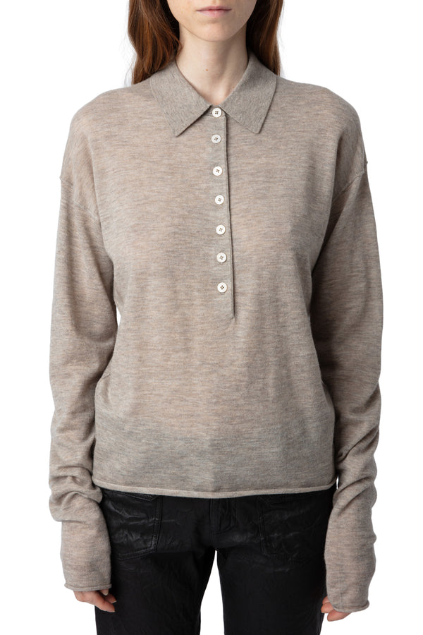 ZADIG & VOLTAIRE MARLY LATTE CASHMERE KNIT