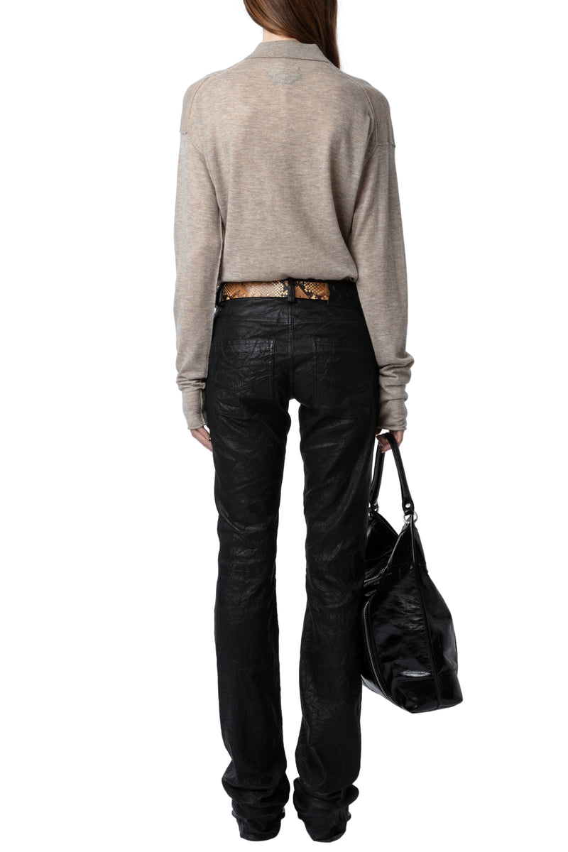 ZADIG & VOLTAIRE MARLY LATTE CASHMERE KNIT