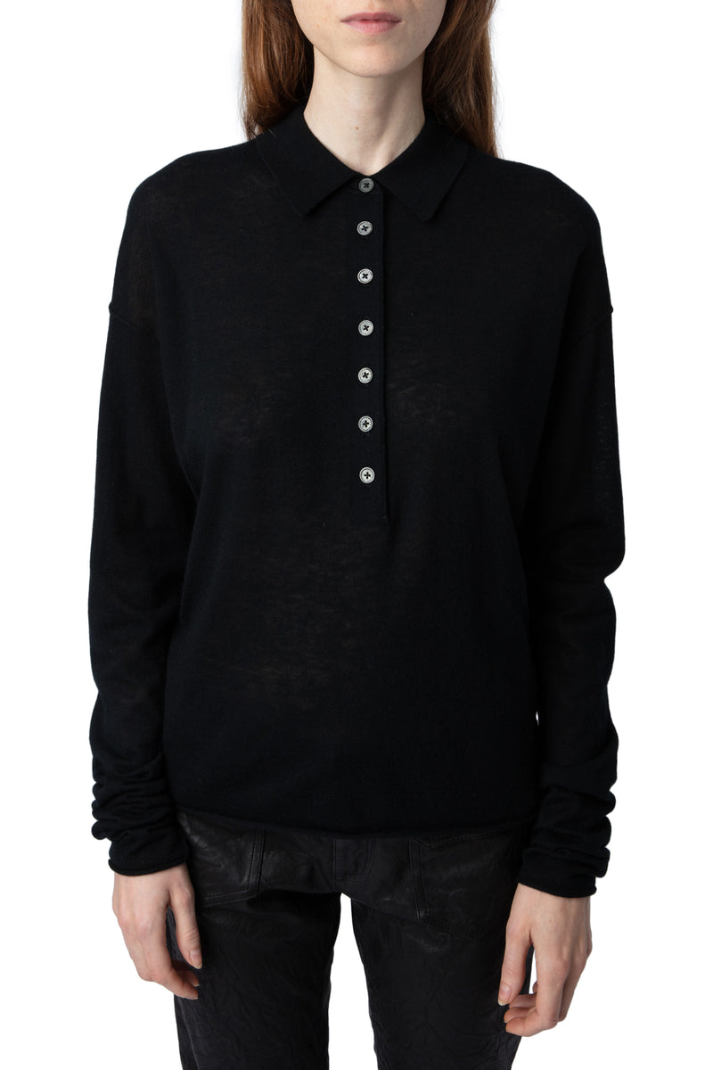 ZADIG & VOLTAIRE MARLY BLACK CASHMERE KNIT