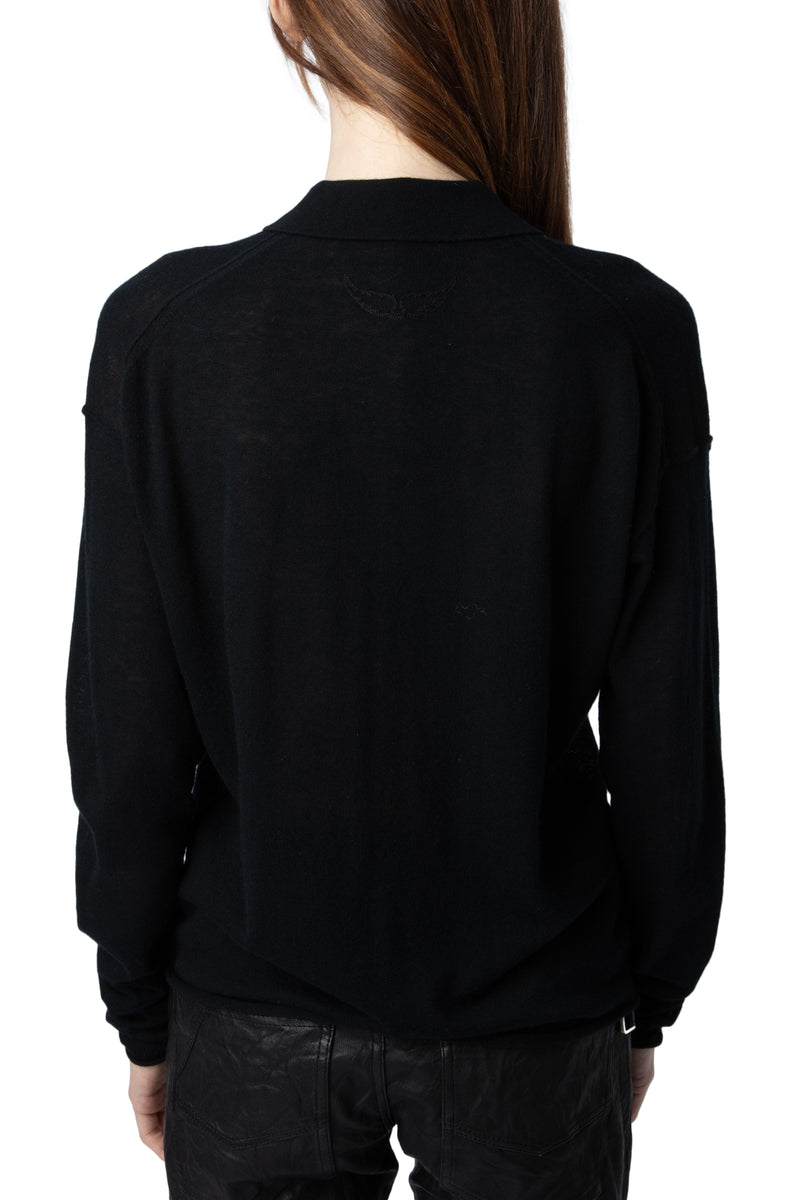 ZADIG & VOLTAIRE MARLY BLACK CASHMERE KNIT