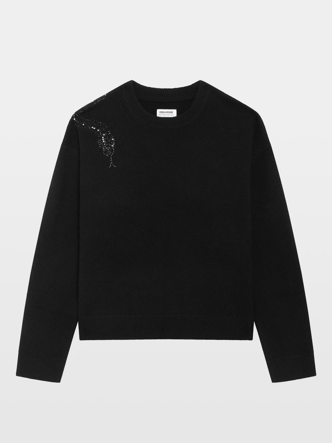 ZADIG & VOLTAIRE MARKUZ KNIT WITH CRYSTAL EMBELLISHMENT