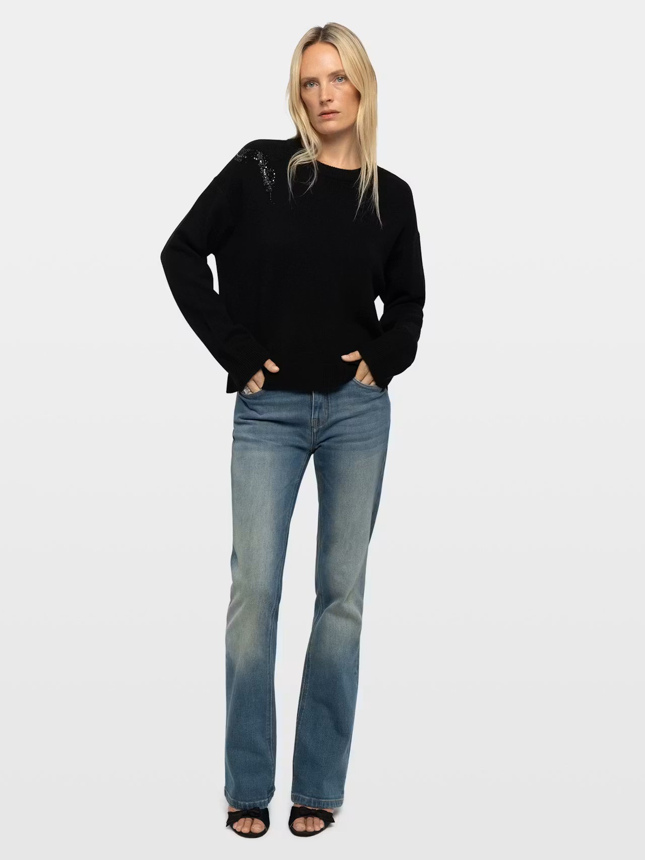 ZADIG & VOLTAIRE MARKUZ KNIT WITH CRYSTAL EMBELLISHMENT