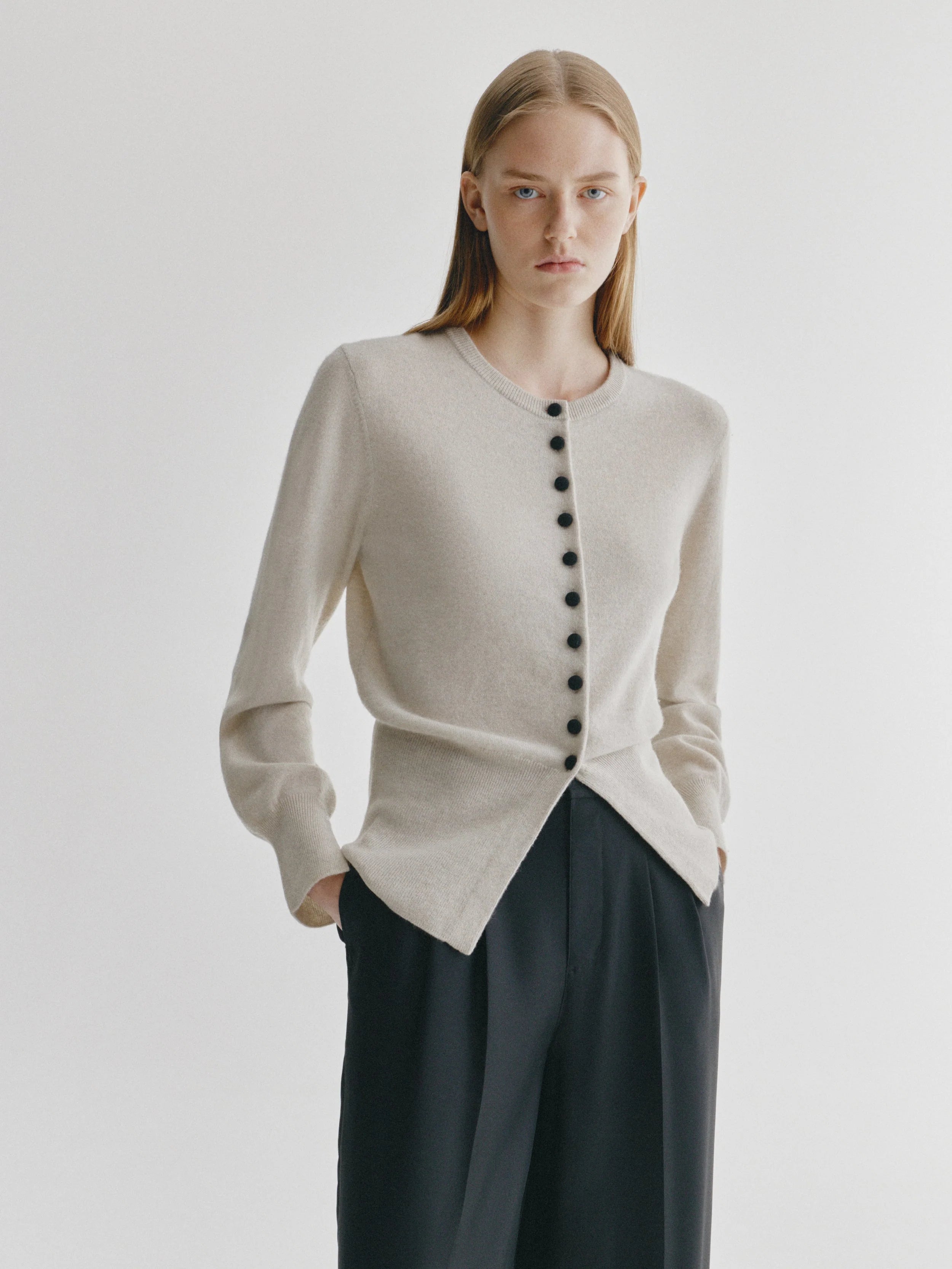 LISA YANG MAVEN CARDIGAN OYSTER