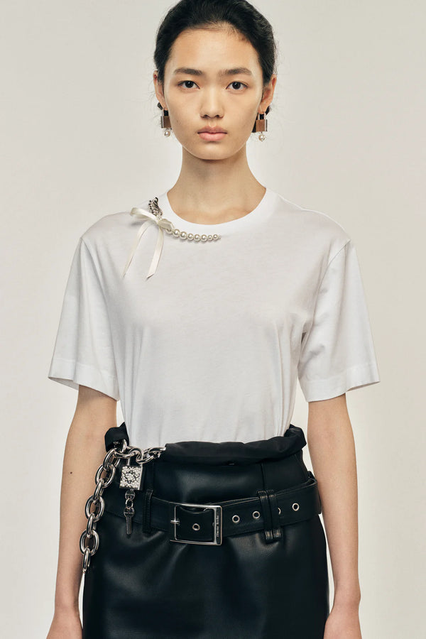SIMONE ROCHA PEARL & CHAIN BOY T-SHIRT