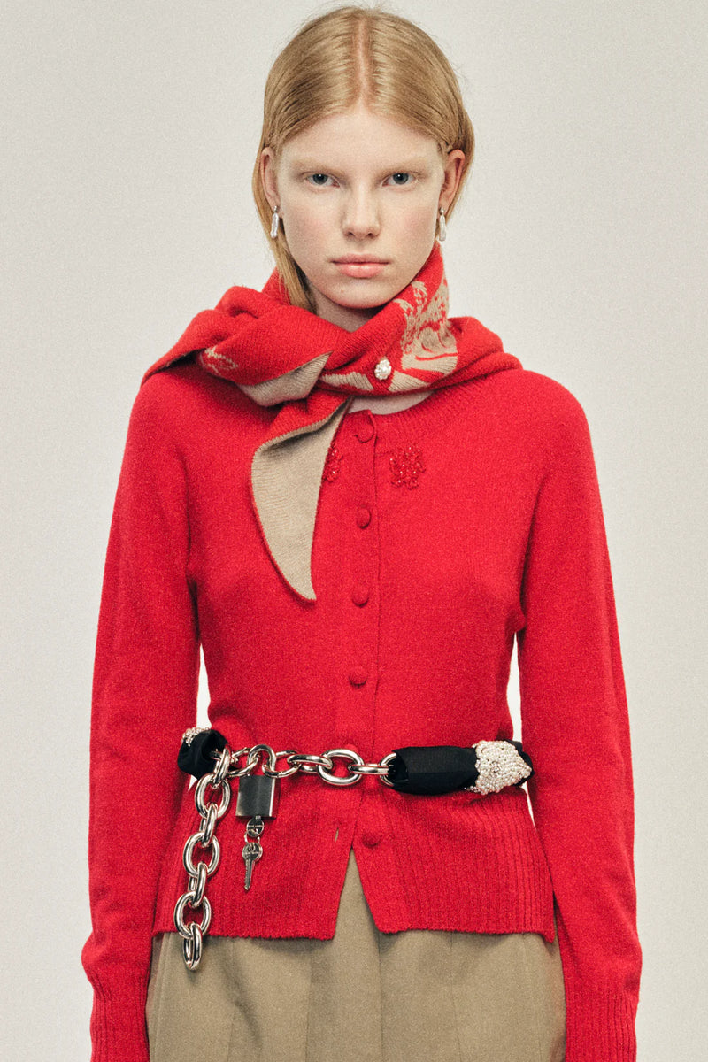 SIMONE ROCHA RED CASHMERE CARDGAN