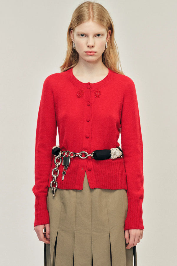 SIMONE ROCHA RED CASHMERE CARDGAN