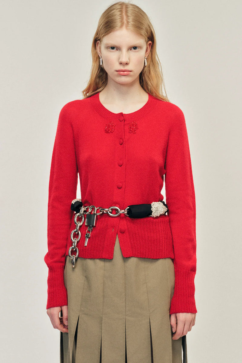 SIMONE ROCHA RED CASHMERE CARDGAN